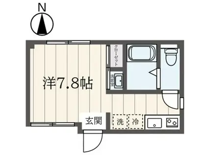 オープンゲート武蔵関(ワンルーム/2階)の間取り写真