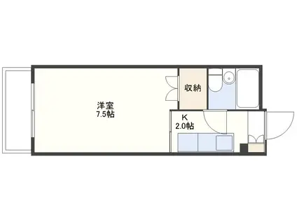 石橋ハイツ(1K/4階)の間取り写真