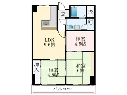 美幸マンション(2LDK/2階)の間取り写真