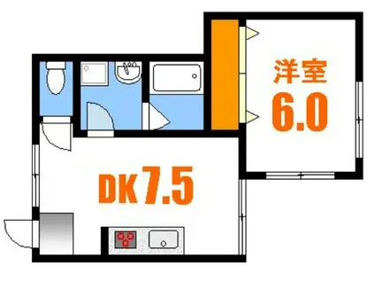 サニーテラス松川(1DK/5階)の間取り写真