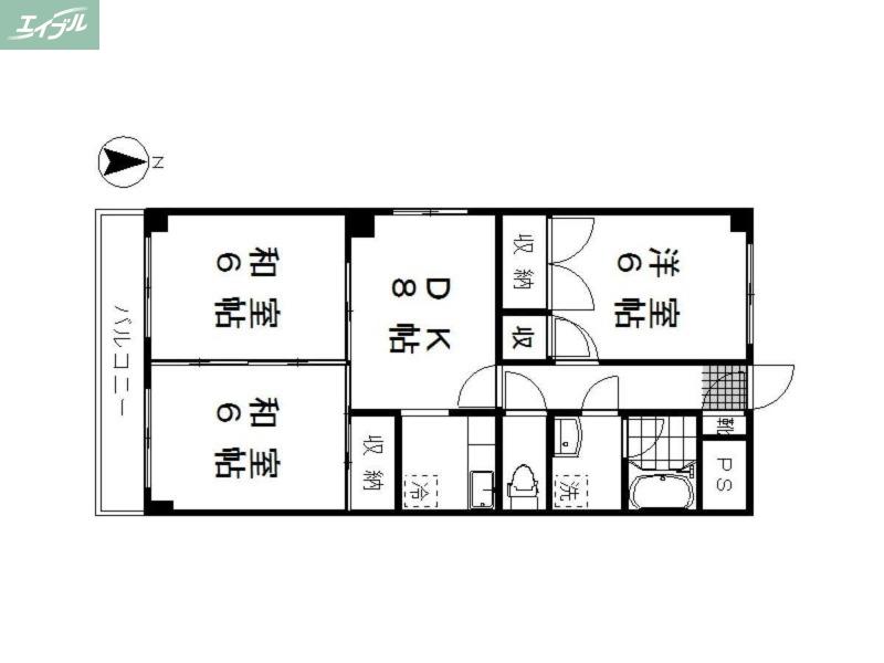 YSビル島田(3DK/5階)の間取り写真