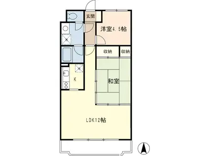 ベルフォーレ弐番館(2LDK/1階)の間取り写真