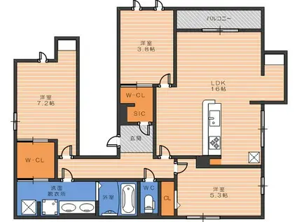 MD TORISIA(3LDK/1階)の間取り写真