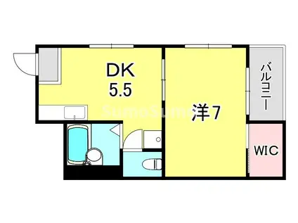 グリーン本山(1DK/2階)の間取り写真