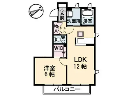 シャーメゾン ラ・モード ガーデンズII(1LDK/1階)の間取り写真