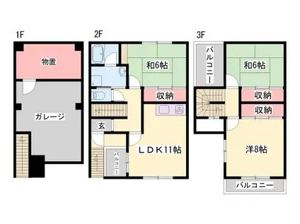 八丈グランドハイツ(3LDK/3階)の間取り写真