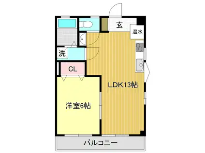 コーポラス三穂(1LDK/2階)の間取り写真