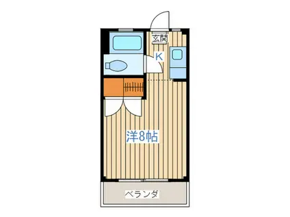 コーポSATO(1K/2階)の間取り写真