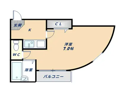 大宝小阪駅前ヴィラデステ(1K/6階)の間取り写真