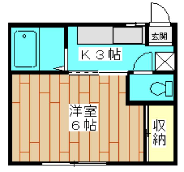 コーポ友(1K/2階)の間取り写真