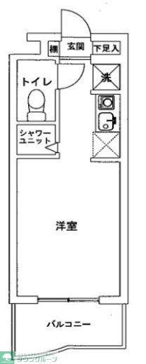 ジョイフル浦和(1K/2階)の間取り写真