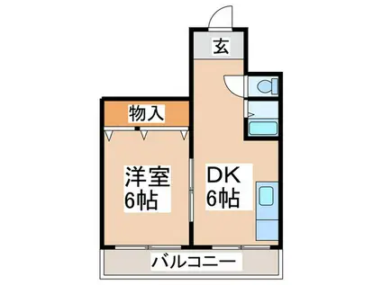 田伏マンション(1DK/3階)の間取り写真