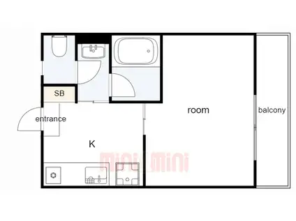ファーストマンション(1K/3階)の間取り写真
