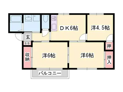 グリーンコーポ中塚(3DK/1階)の間取り写真