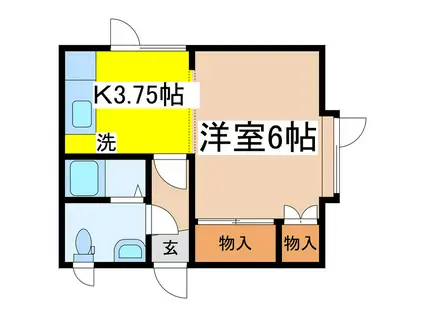 ヴィレッジ芦野(1K/2階)の間取り写真