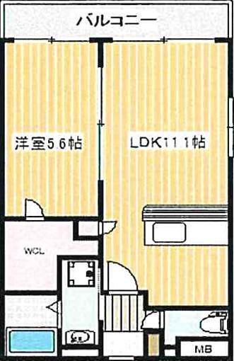 ソフィア21合川(1LDK/3階)の間取り写真