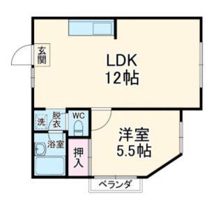 タウン西野(1LDK/5階)の間取り写真