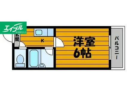 倉本コーポ(1K/2階)の間取り写真