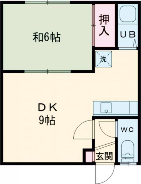 メゾン竹山(1DK/2階)の間取り写真