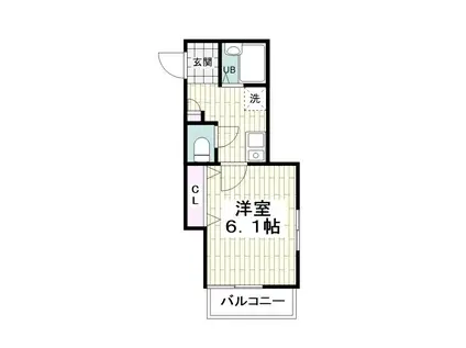 メゾンシャルム(1K/2階)の間取り写真