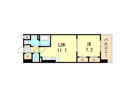 カサ アレグリア(1LDK/3階)の間取り写真