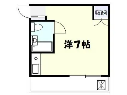 エスポワールみどり(ワンルーム/2階)の間取り写真