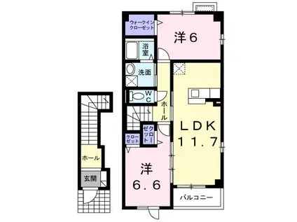 ハーモニーVI(2LDK/2階)の間取り写真