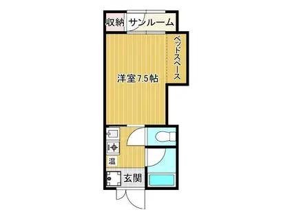 カレッジハウスホナミII(1K/1階)の間取り写真