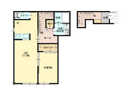 チムジュラハウス木ノ下(1LDK/2階)の間取り写真