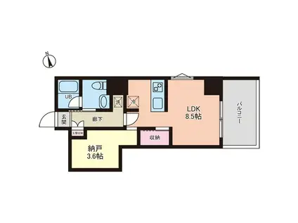 ALIKA曳舟II (1LDK/3階)の間取り写真