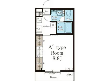 リブリ・プルミエール豊田(1K/1階)の間取り写真