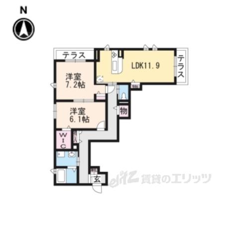 シャーメゾン大樹(2LDK/2階)の間取り写真
