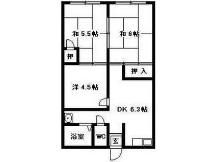 メゾン泉(3DK/2階)の間取り写真