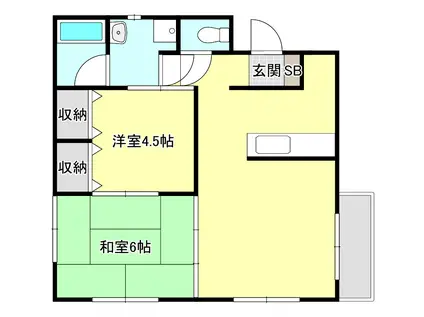 クレスト(2LDK/2階)の間取り写真