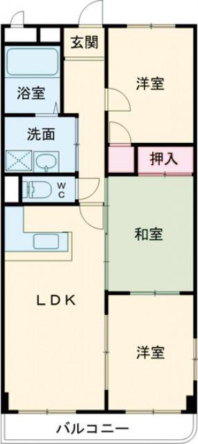 ユートピアタウン北館(3LDK/3階)の間取り写真