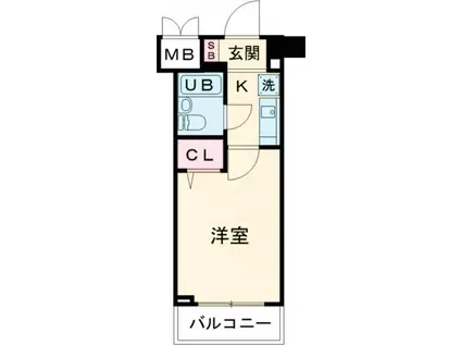 エスリード三宮第2(1K/4階)の間取り写真