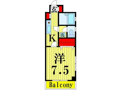 オギハラビル(1K/6階)の間取り写真