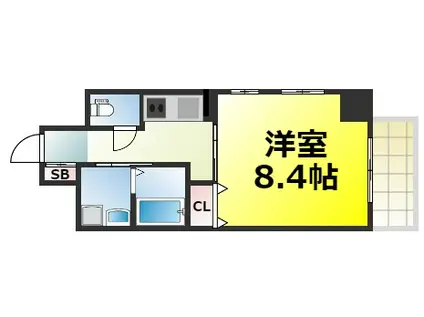 エグゼリエみなと通(1K/6階)の間取り写真