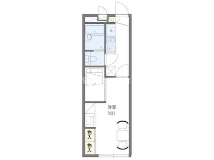レオパレスWELL 小山(1K/2階)の間取り写真
