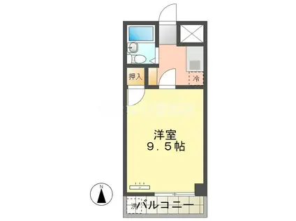 アイリス梅坪(1K/3階)の間取り写真