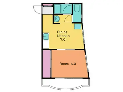 吉野ビル(1DK/3階)の間取り写真