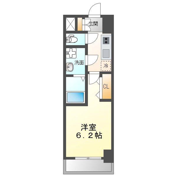 S-RESIDENCE野並駅前BROAD(1K/2階)の間取り写真
