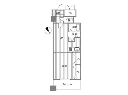 並木ウィング(1DK/8階)の間取り写真