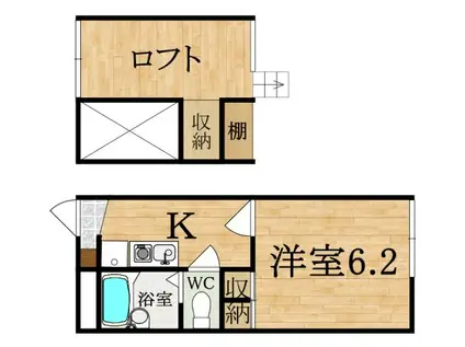レオパレスパレモII(1K/1階)の間取り写真
