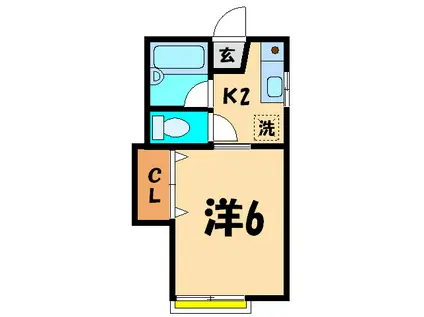 小崎アパ-ト5号棟(1K/2階)の間取り写真