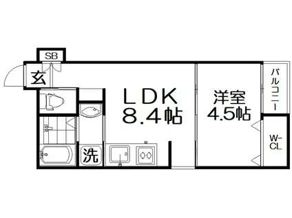LEGGERO牧野(1LDK/1階)の間取り写真