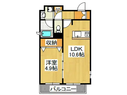 フェアリア船橋(1LDK/2階)の間取り写真