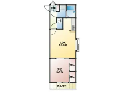 クール永吉(1LDK/3階)の間取り写真