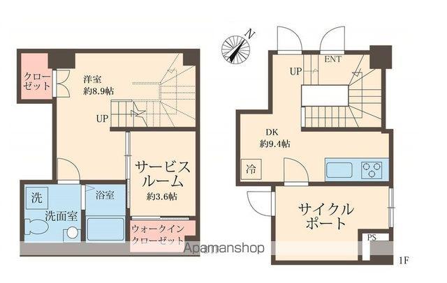 スフィア日本橋富沢町(1SDK/1階)の間取り写真
