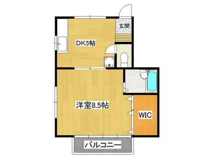 コーポ吉原(1DK/2階)の間取り写真